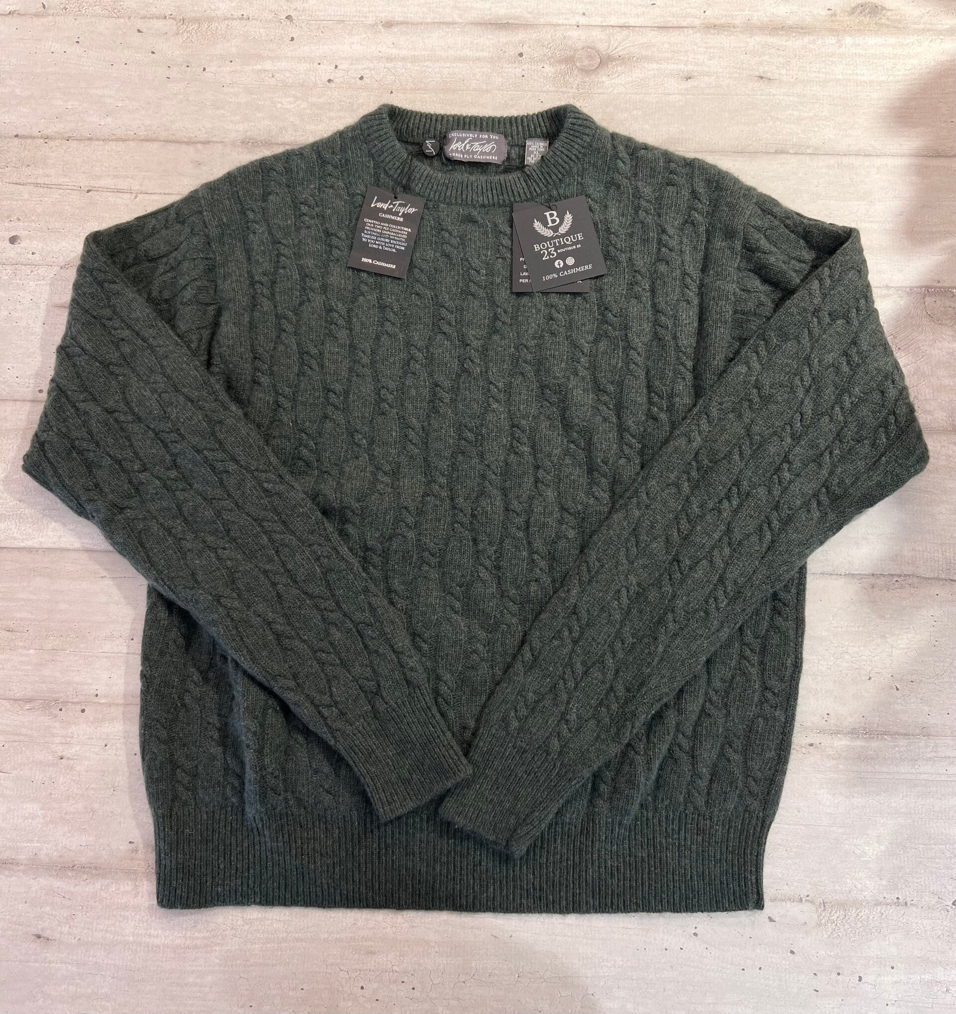 Maglione 100% Puro Cashmere Uomo Lord € Taylor taglia XL