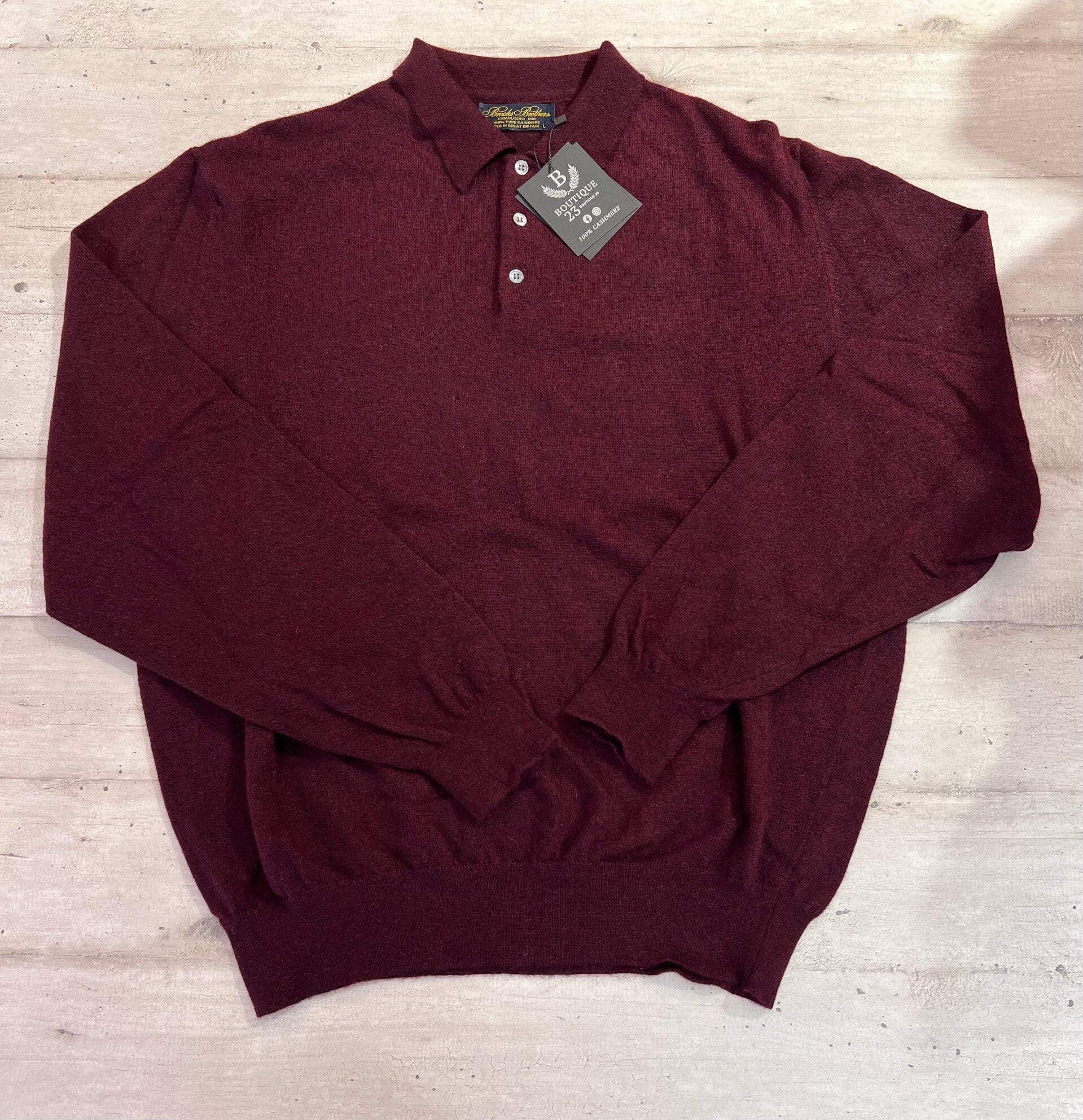 Maglione 100% Puro Cashmere Uomo Brooks Brothers taglia L