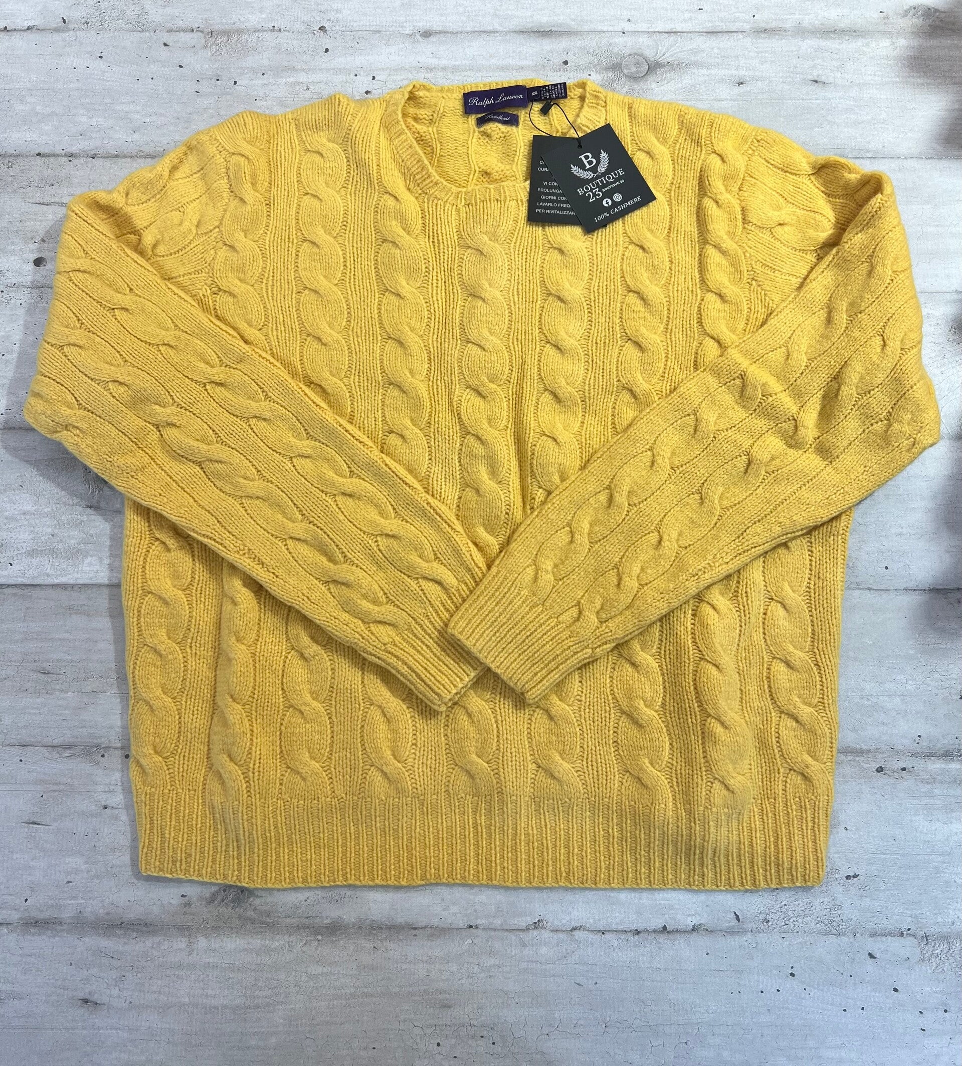 Maglione 100% Puro Cashmere Uomo Ralph Lauren Purple Label taglia XXL