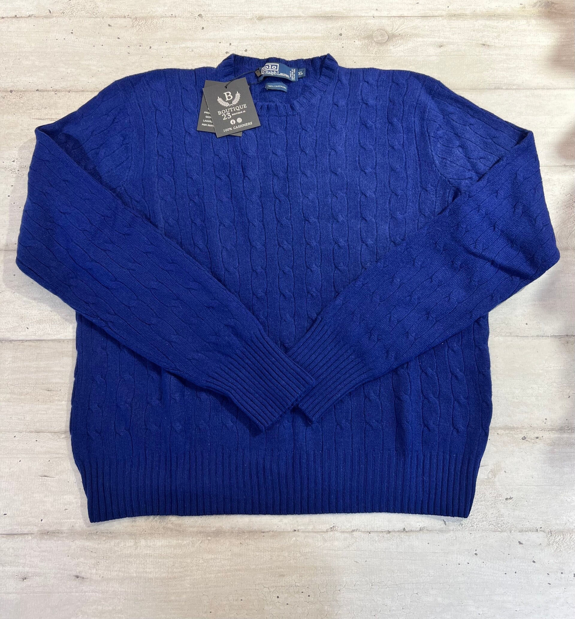 Maglione 100% Puro Cashmere Uomo Polo Ralph Lauren taglia XL