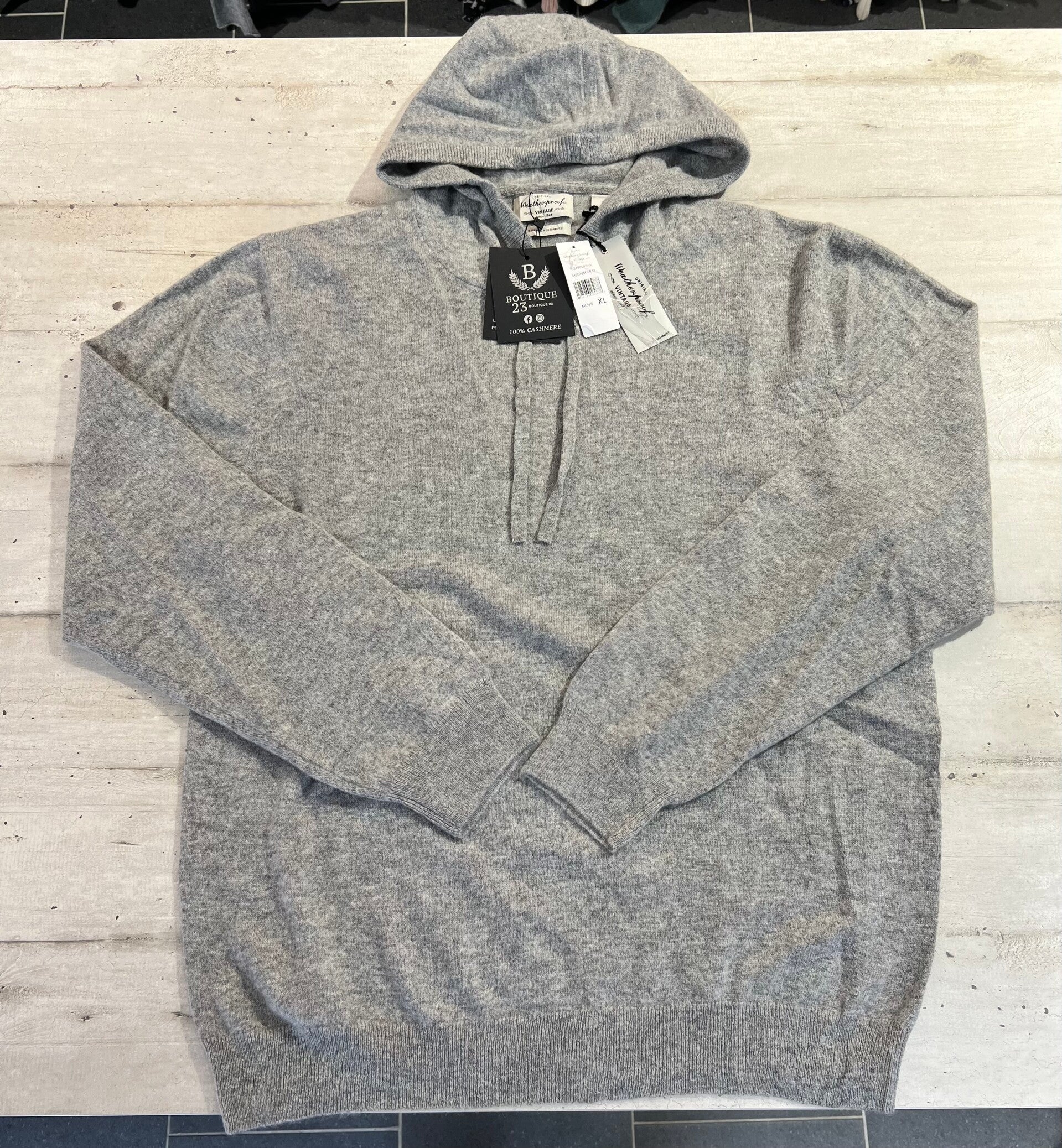 Felpa in maglia 100% Puro Cashmere Uomo Weatherproof taglia XL