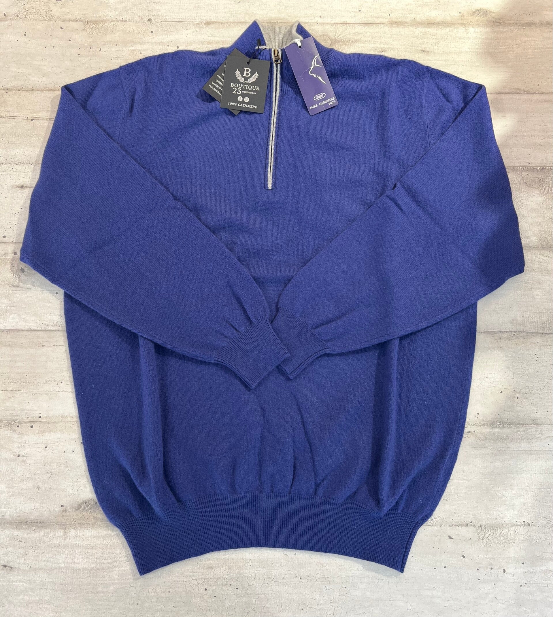 Maglione 100% Puro Cashmere Uomo Gobi taglia XXXL