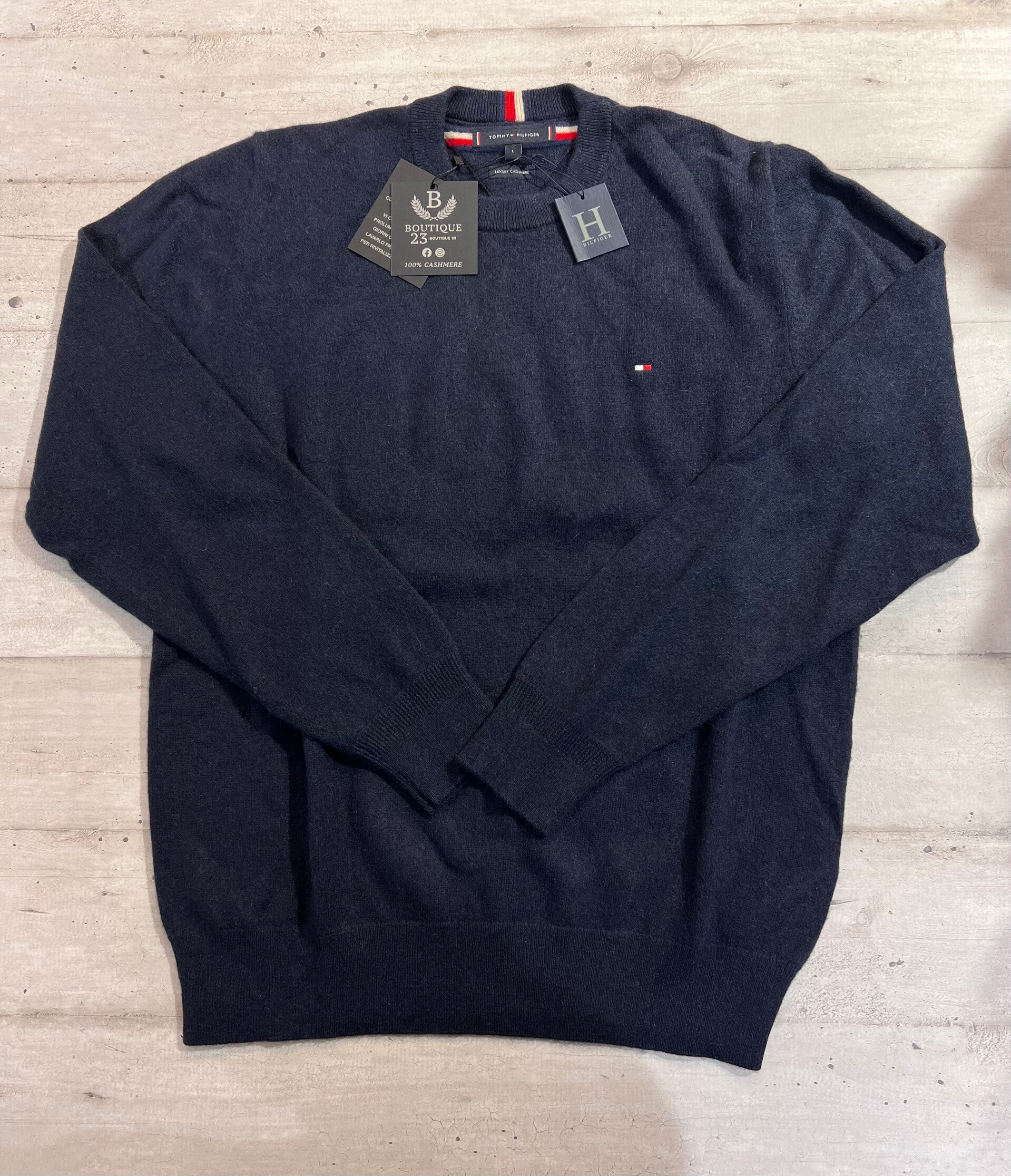 Maglione 100% Puro Cashmere Uomo Tommy Hilfiger taglia L