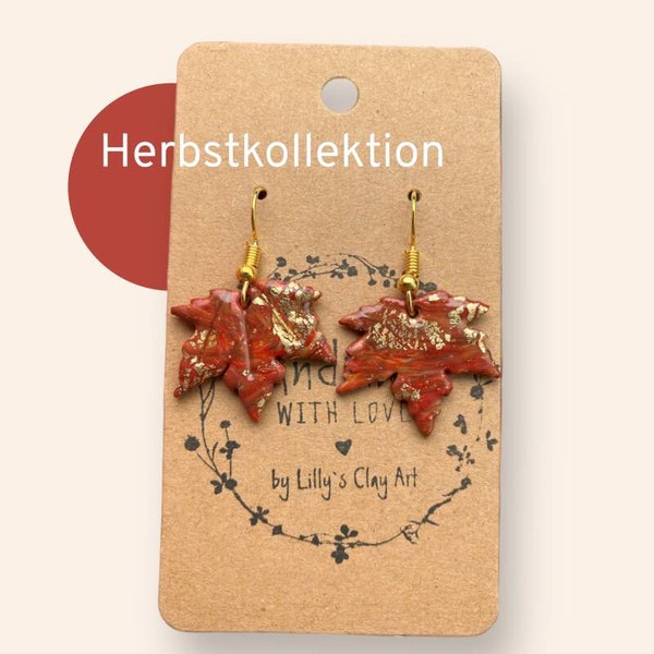 Hänger Blatt Style 2 Ahorn gross Rotbraun glänzend