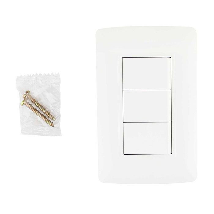 Placa Toscana Apagador Triple SANELEC "4458"