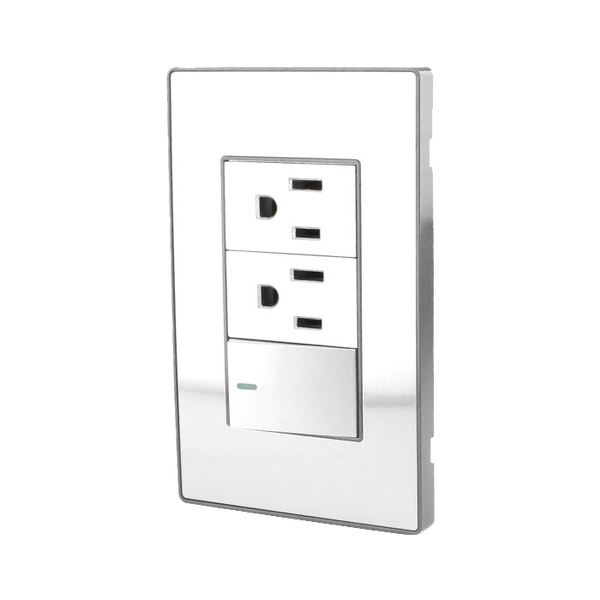 Placa Cordoba Apagador y Contacto Doble SANELEC "4638"