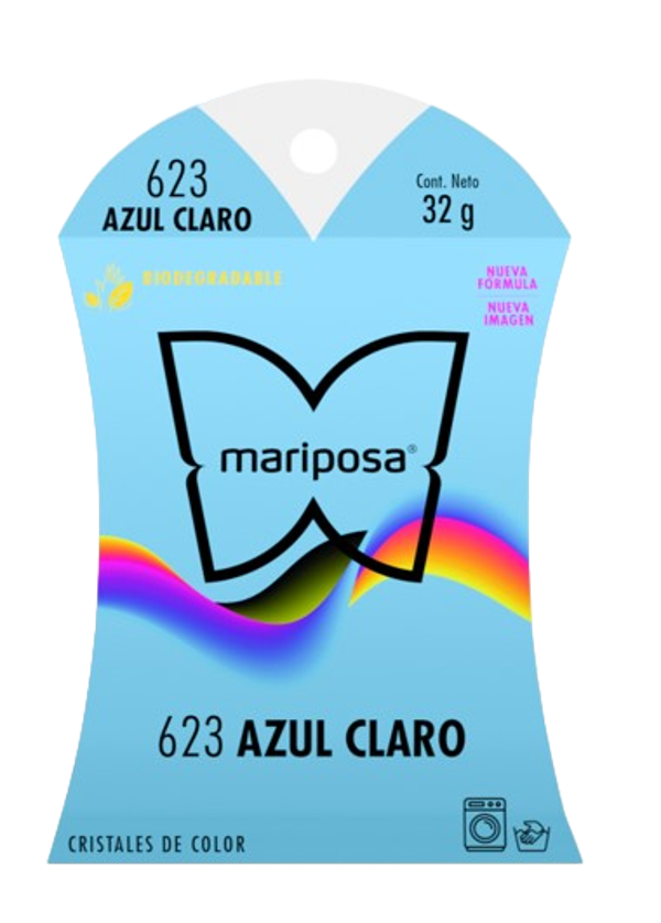 Colorante MARIPOSA Cristales Azul Claro 623