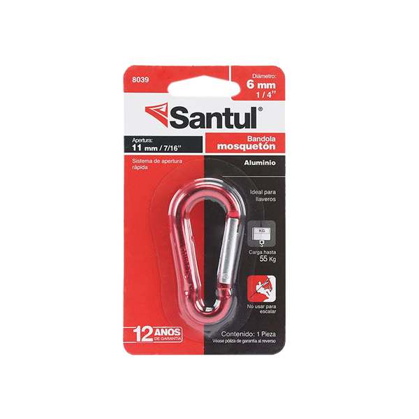 Bandola Mosqueton Aluminio 5/16" x 3 1/2" SANTUL "8041"