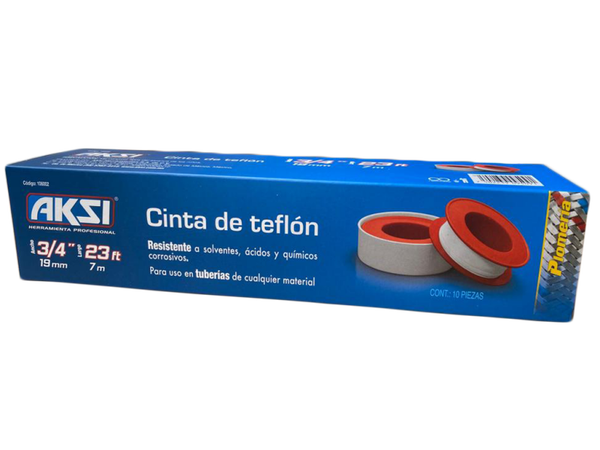 Cinta Teflon 3/4 X 7M AKSI C/10pz "106002"