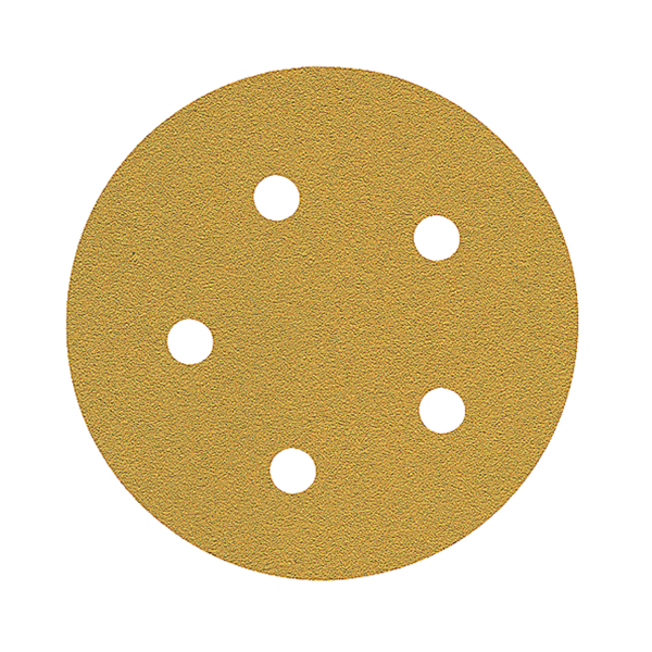 Disco Lija Velcro FANDELI Amarillo Perforado 5" #120 "20233" 5PZ