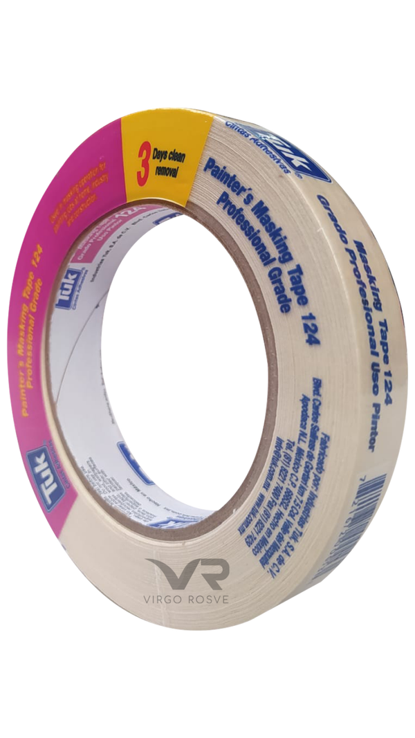 Cinta Masking TUK 124 Uso Profesional 3/4" (18mm x 50m)