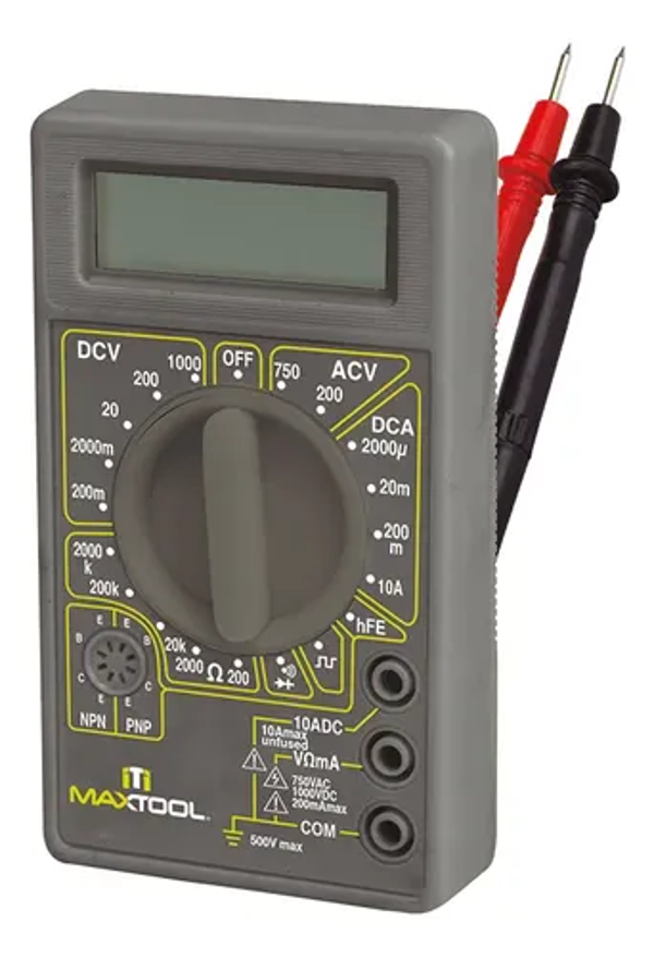 Multímetro Digital Básico Escolar MAXTOOL "310502"