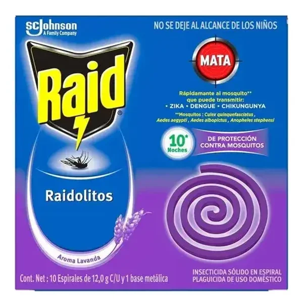 Raid Raidolitos Lavanda (10 espirales 12g c/u)