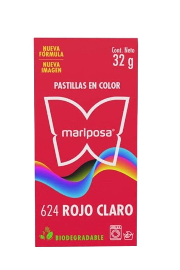 Colorante MARIPOSA Pastilla Rojo Claro 624