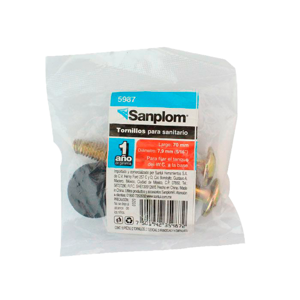 Tornillos Para Tanque de WC (Juego de 2) SANPLOM "5987"