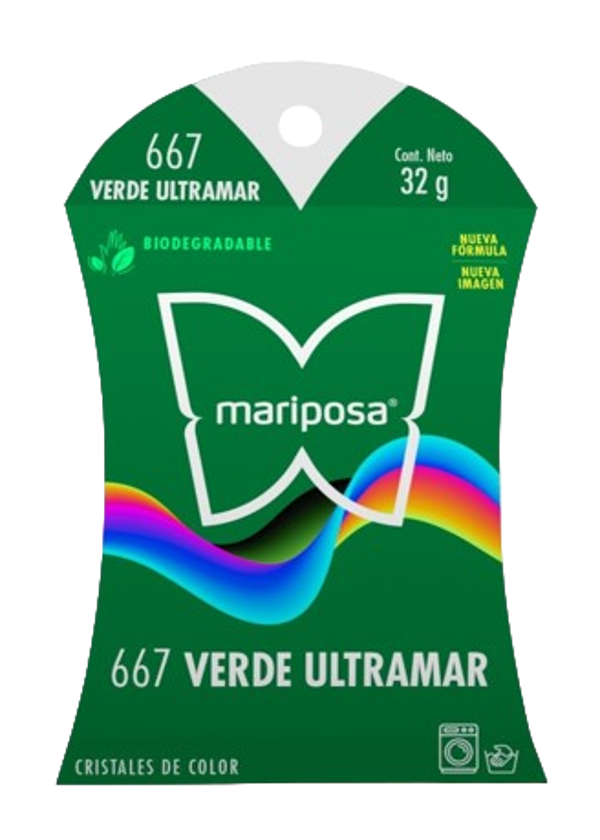 Colorante MARIPOSA Cristales Verde Ultramar 667