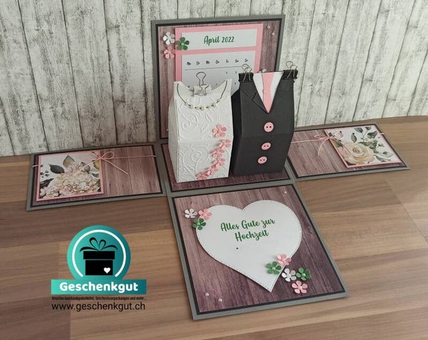Überraschungsbox / Geschenkbox Hochzeit Kleid und Anzug