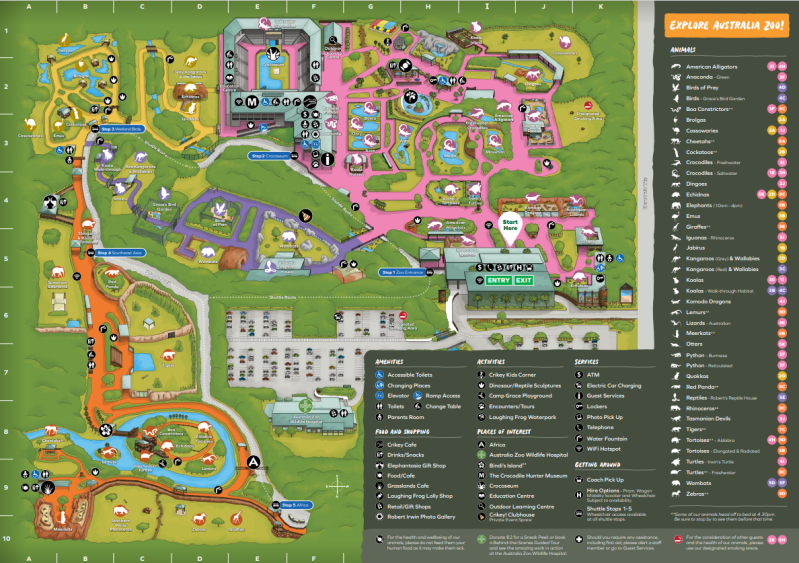 Australian Zoo - Visitor Map