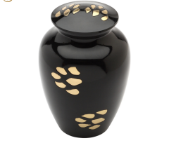 Urne noire avec pattes dorées