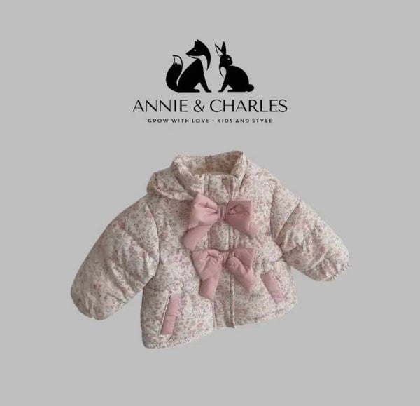 Annie & Charles Babydoll gewatteerde jas | Roze | Little Dfly