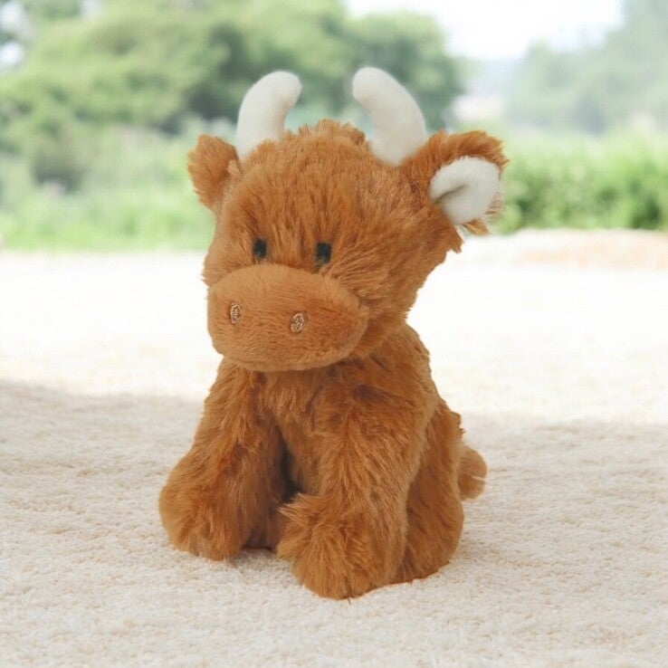 Highland Cow Mini knuffel (11cm) | Schotse Hooglander | Bruin | Little Dfly