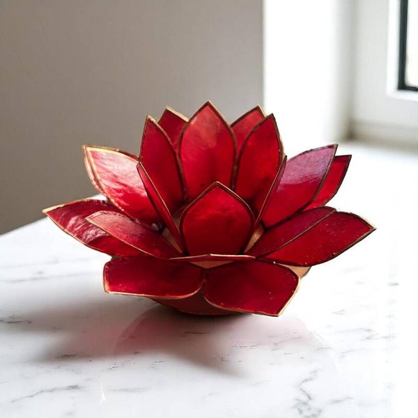 Lotus sfeerlicht | Rood goudenrand | Little Dfly