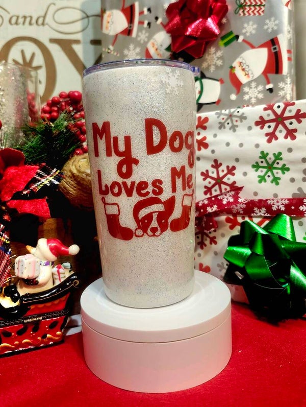 My Dog Loves Me. Christmas Mug