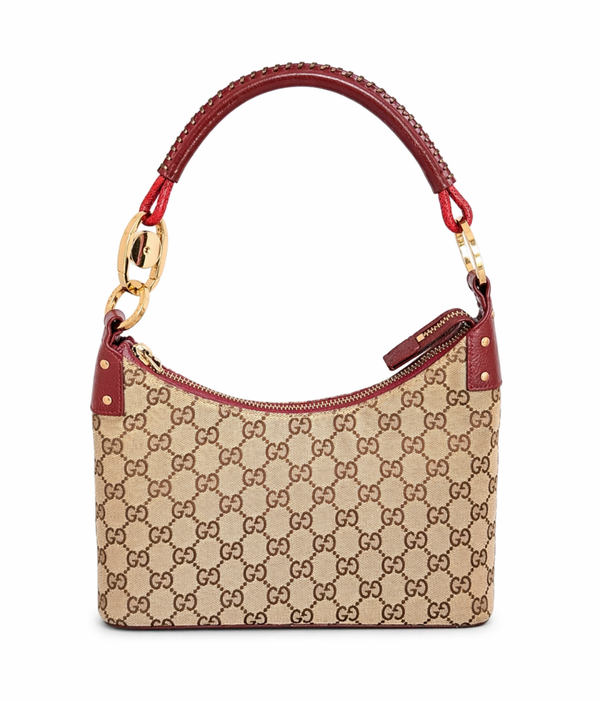 Gucci GG Canvas Shoulder Bag Bordeaux