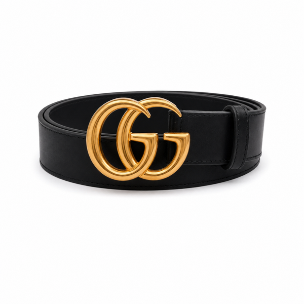 Gucci Cintura GG Marmont in Pelle Nera