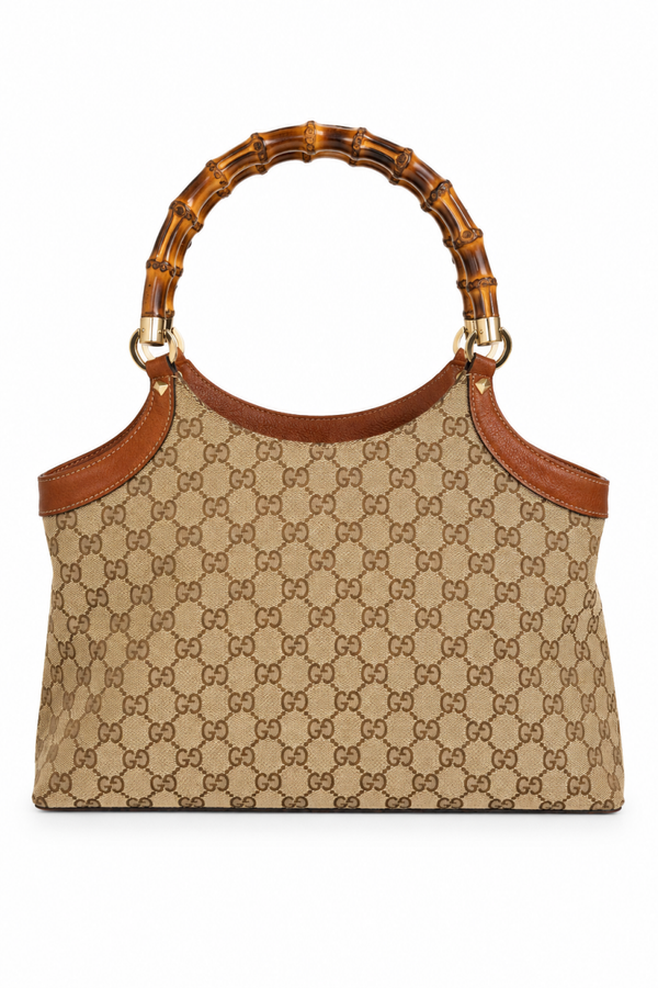 Gucci Bamboo GG Canvas Shoulder Bag