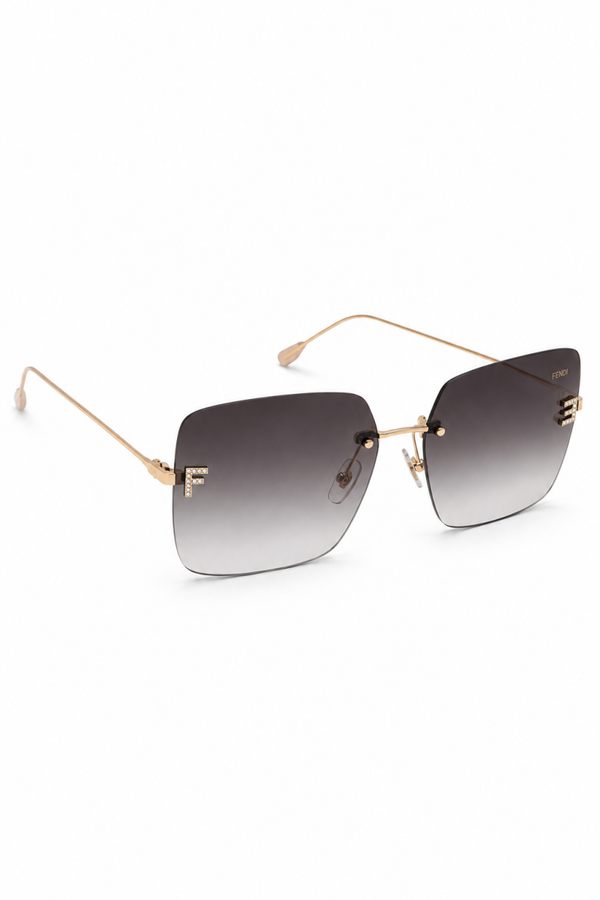 Fendi Rimless Sunglasses con Logo FF