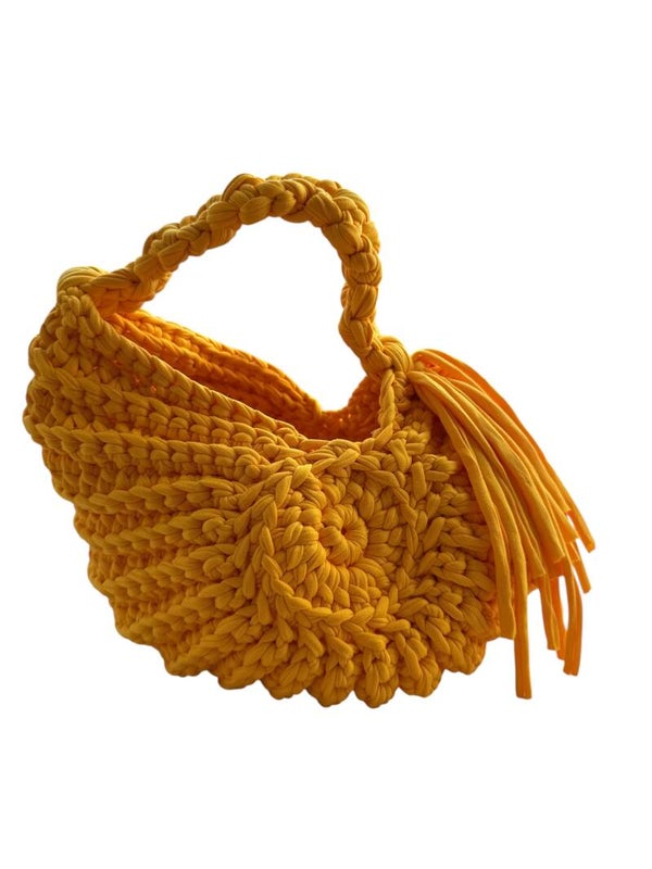 Mama Crochet Medium Shell Yellow