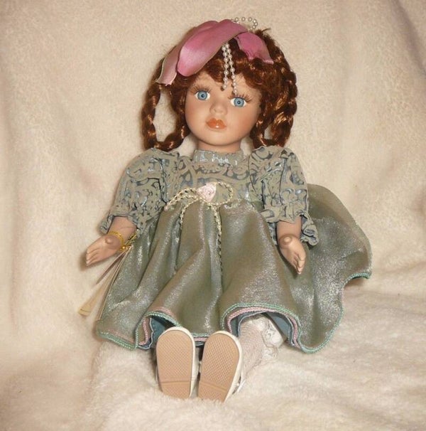 Vintage Animated Musical Porcelain Doll "CAROLYN" Collectible 8" Doll With COA