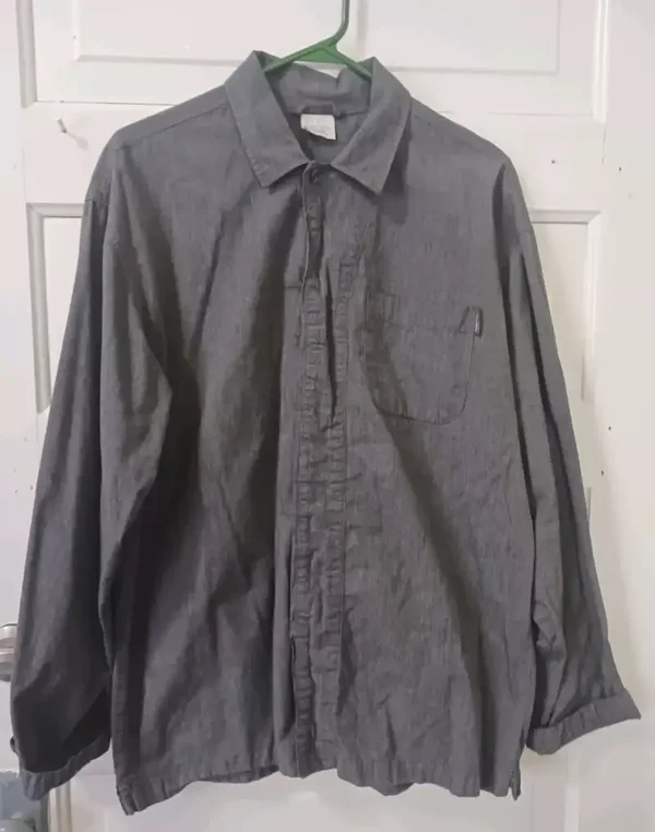 Womans Calvin Klein Size Medium Button Up Heather Black Shirt