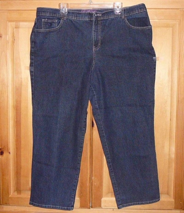 Gloria Vanderbilt Womans Plus Size 22w Dark Blue Stretch Jeans