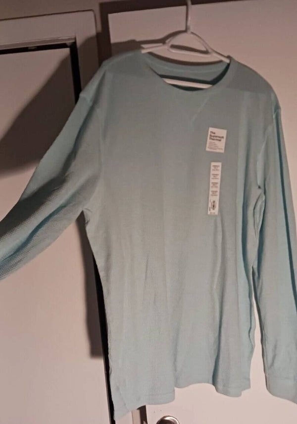 Sonoma Mens Super Soft Thermal Shirt Light Blue Long Sleeve Shirt 3XLT (Tall)