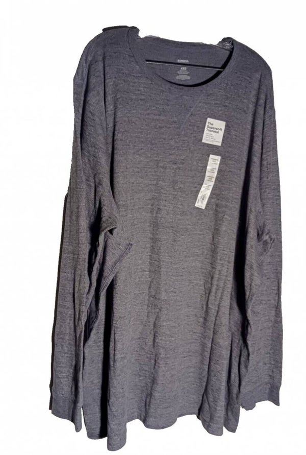 Sonoma Mens 4XB Super Soft Gray Thermal Shirt Long Sleeve Shirt