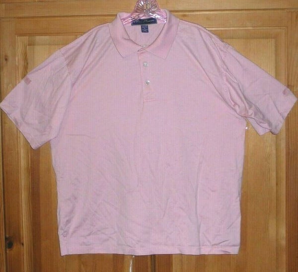 Alan Flusser Mens Pink Cotton Polo Golf Casual Shirt XLarge