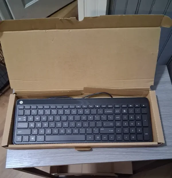HP Slim Plug & Play Keyboard SK-2028 Wired Quiet Hewlett Packard PC USB Black