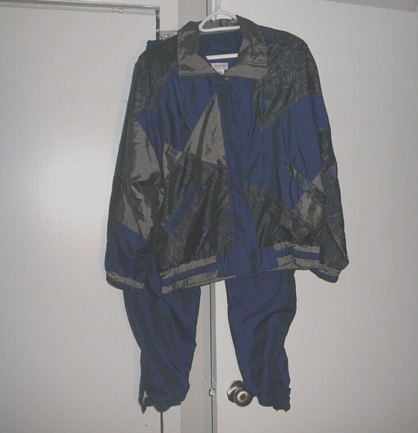 Vintage Womans 2PC 90s Floral Metallic Jogging Suit Medium by Lavon