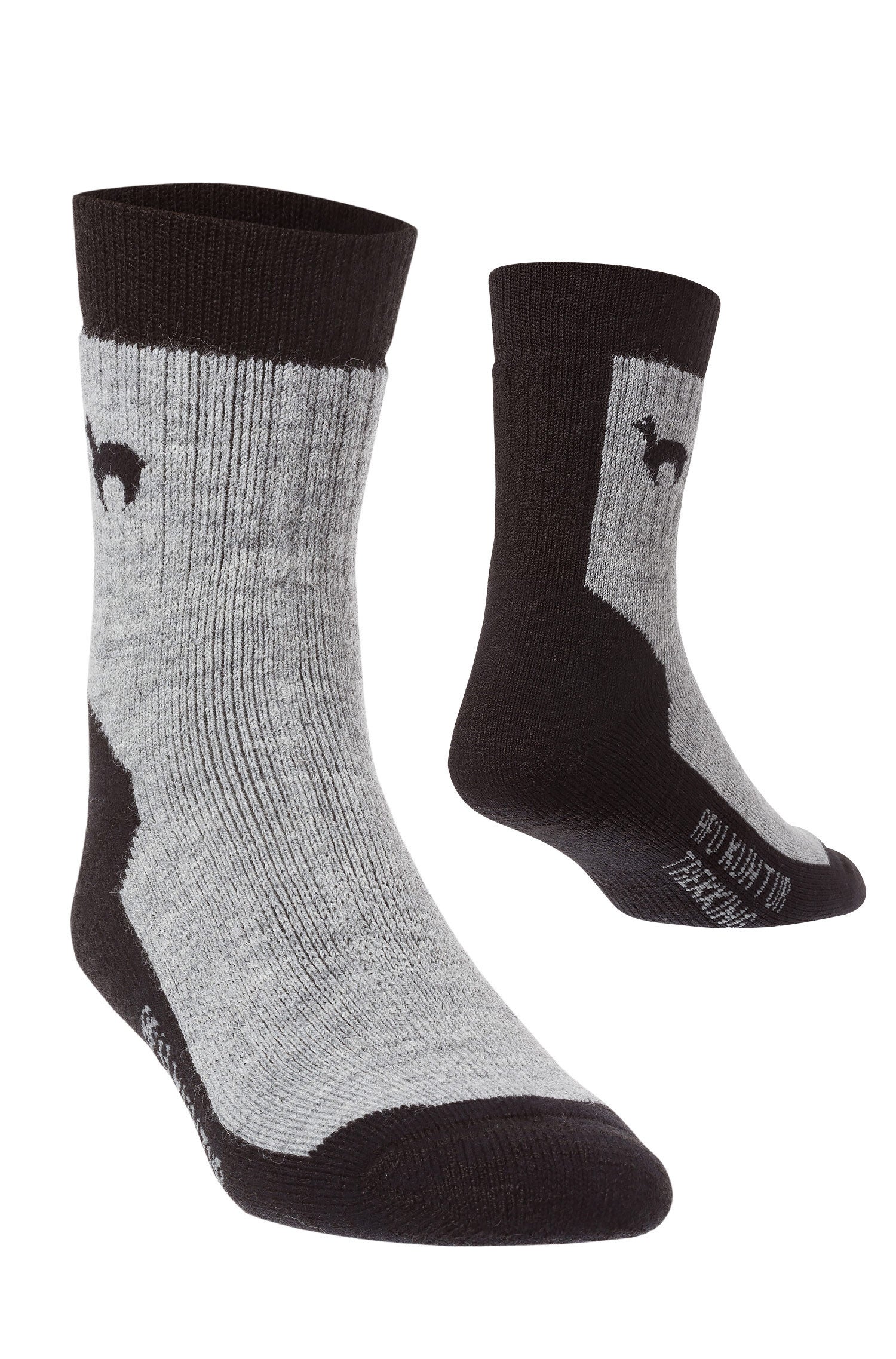 Alpaka Socken TREKKING aus Alpaka-Wolle-Mix, schwarz/grau