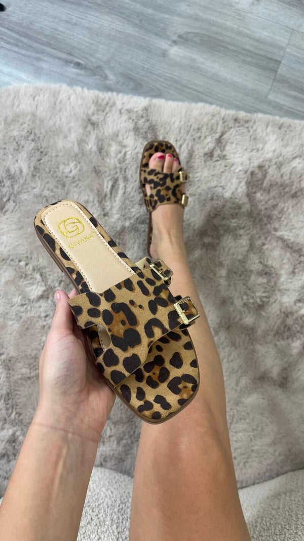Cato panterprint slippers