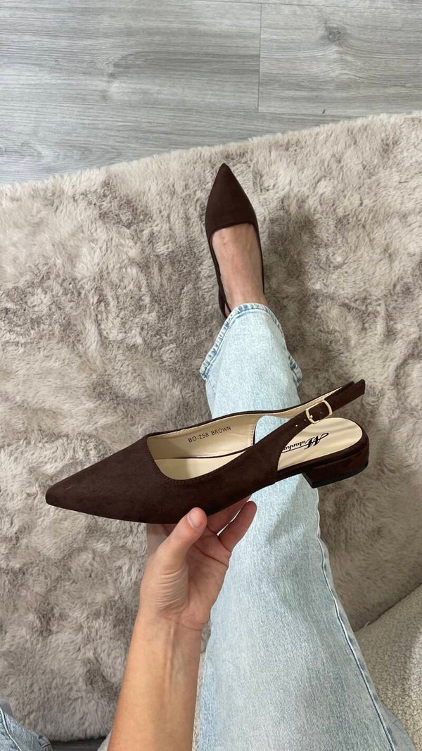 Lou slingback chocoladebruin