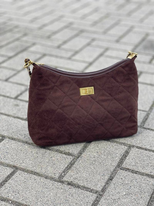 Quilted schoudertas - bruin