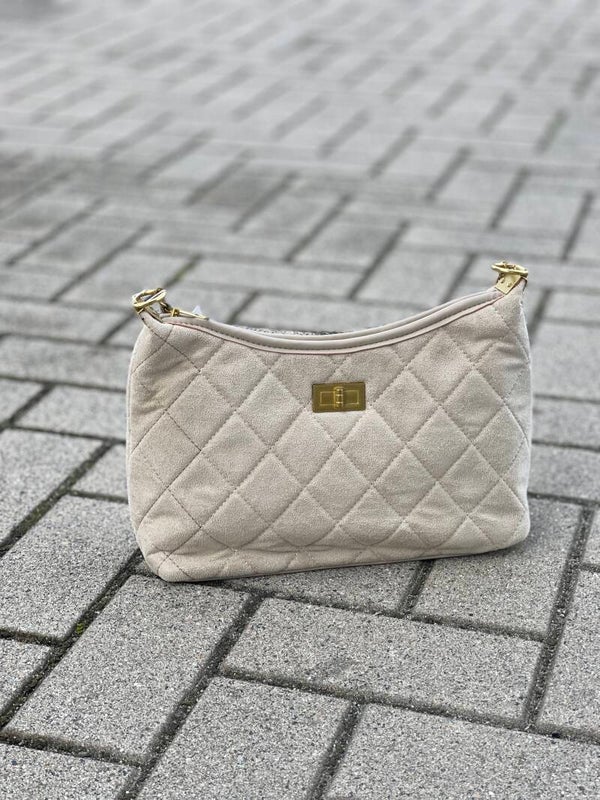 Quilted schoudertas - Beige