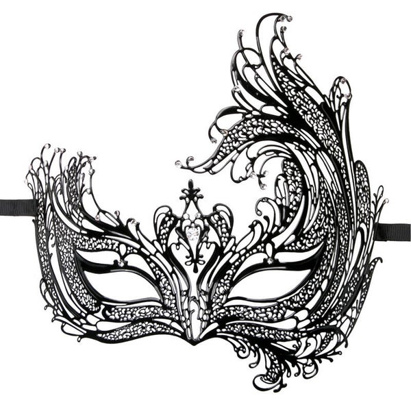 Metalen Venetiaans Masker - Zwart