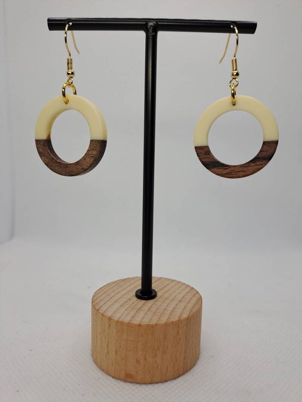Hout-witte ronde hangers