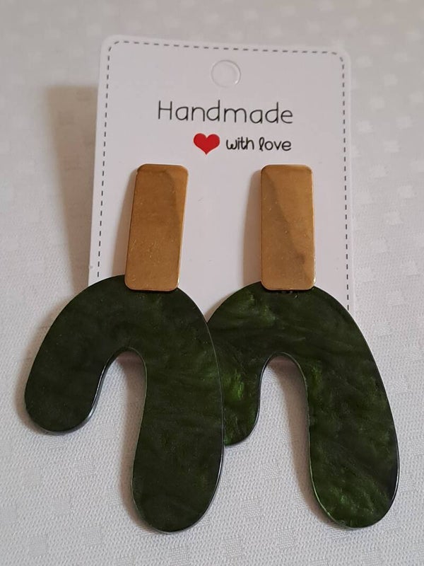 Resin hangers onregelmatige U, moss green