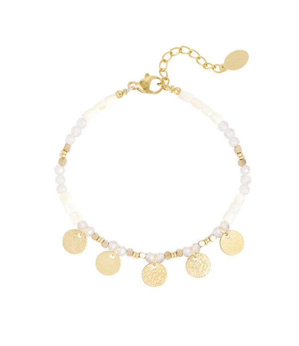 coin bracelet ★ wit/goud