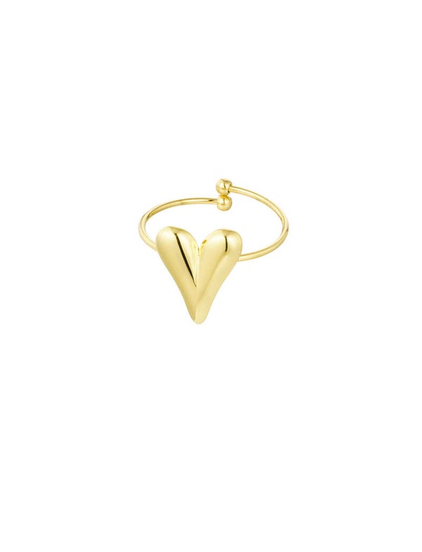 Trendy Heart ring ★ goud